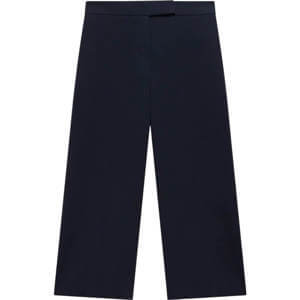 Mint Velvet Navy Cropped Wide Trousers